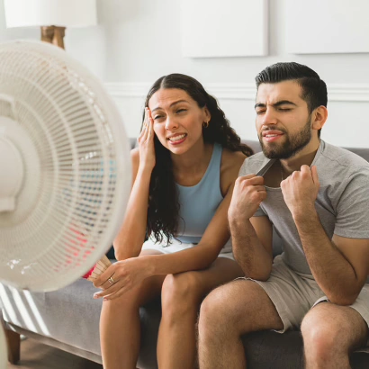 FluxoFan neck fan providing instant heat relief during intense summer weather