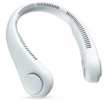 FluxoFan portable bladeless neck fan with 360 degree surround airflow system